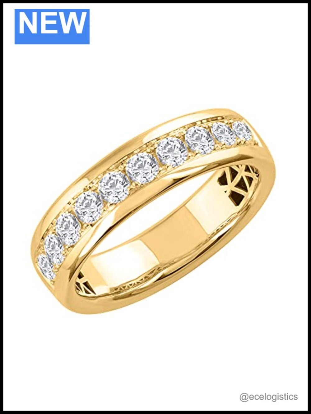 1 Carat Diamond Wedding Band Ring 14K Gold